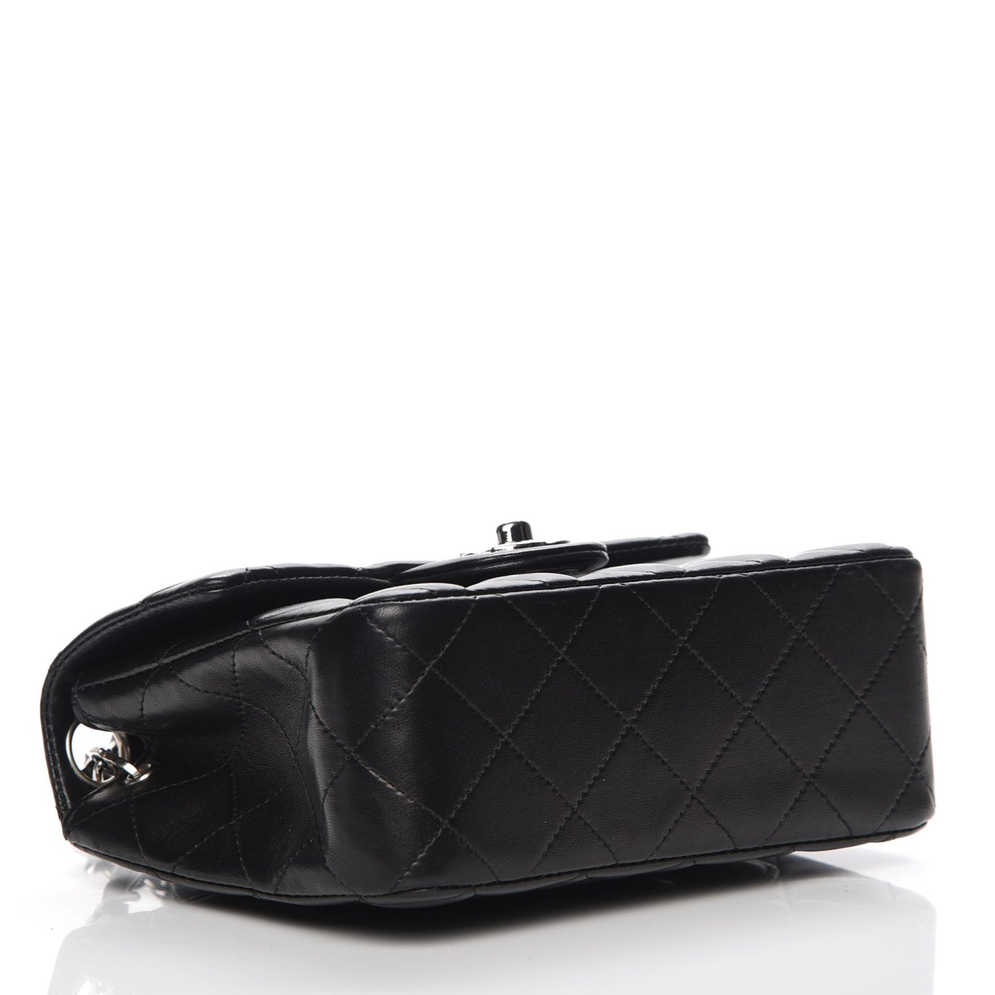 Lambskin Quilted Mini Square Flap Black