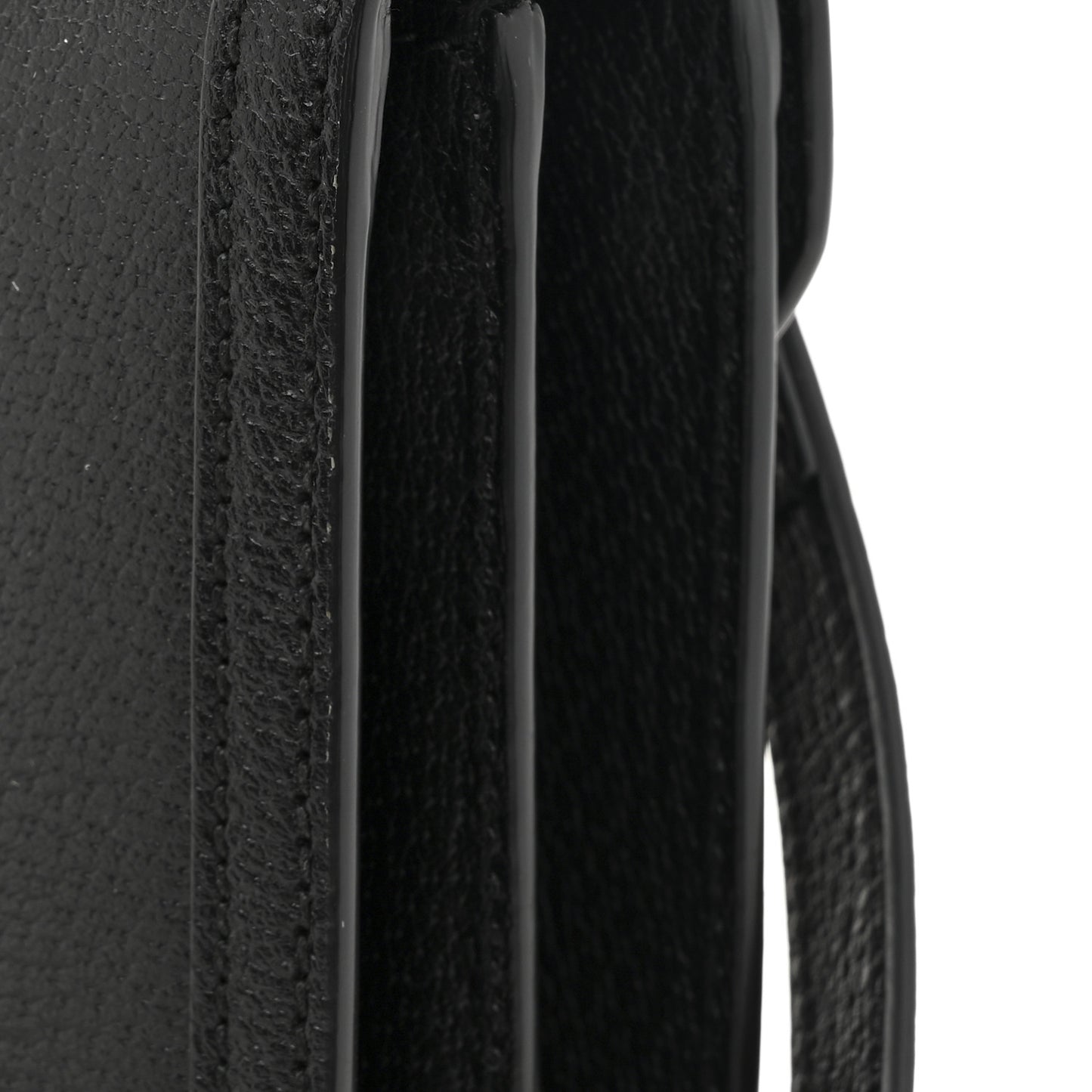 Textured Dollar Calfskin Web Small Ophidia Padlock Top Handle Bag Black