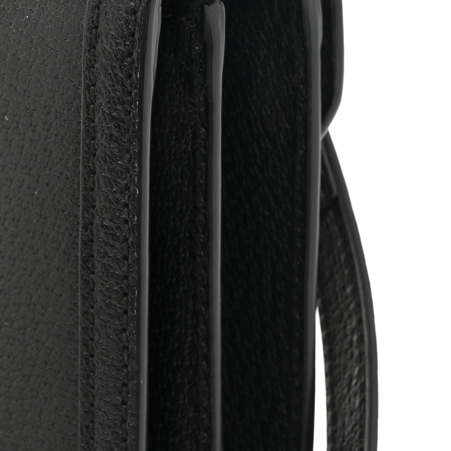 Gucci Textured Dollar Calfskin Web Small Ophidia Padlock Top Handle Bag Black 13 of 13