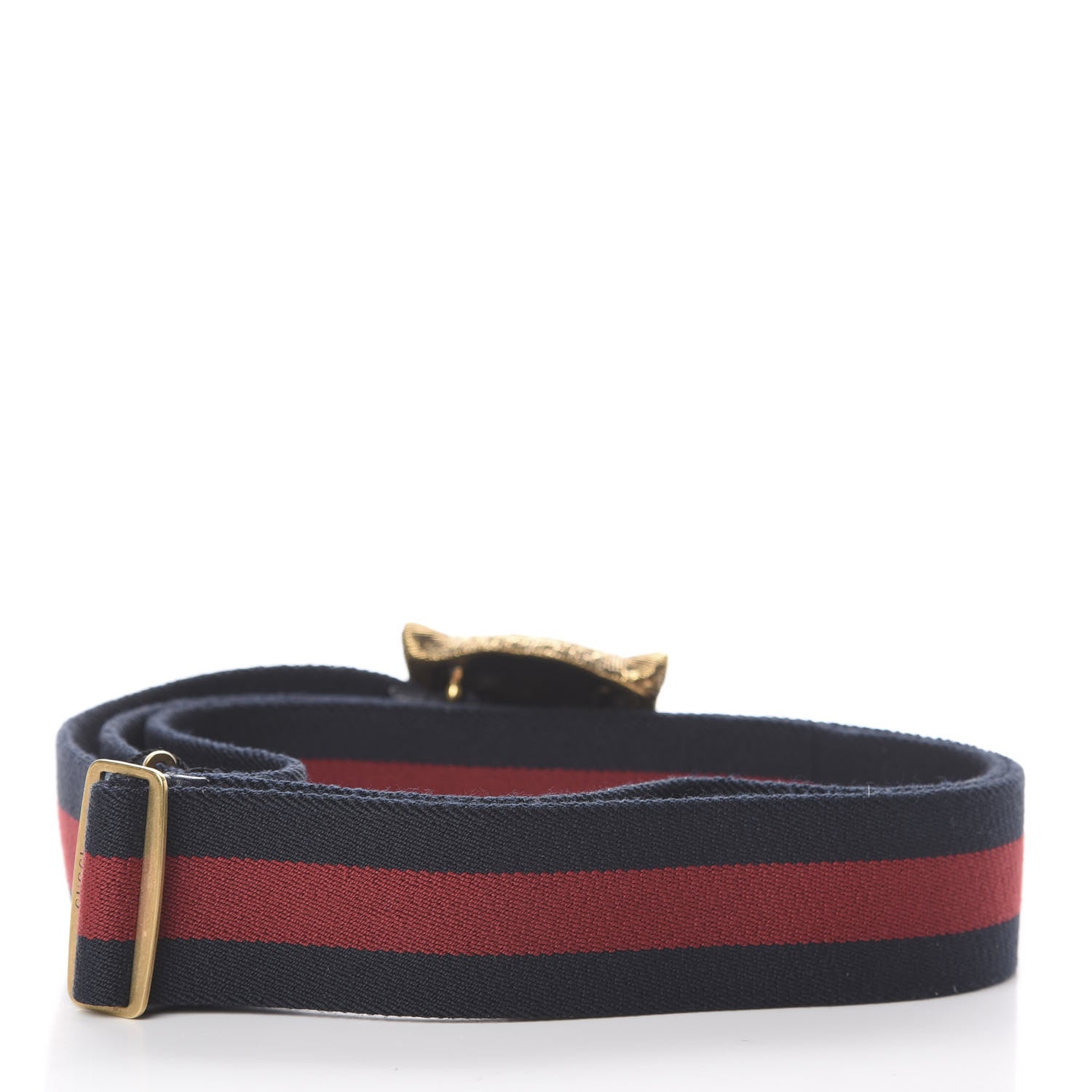 Gucci Web Feline Buckle Belt 110 44 Blue Red 2 of 3