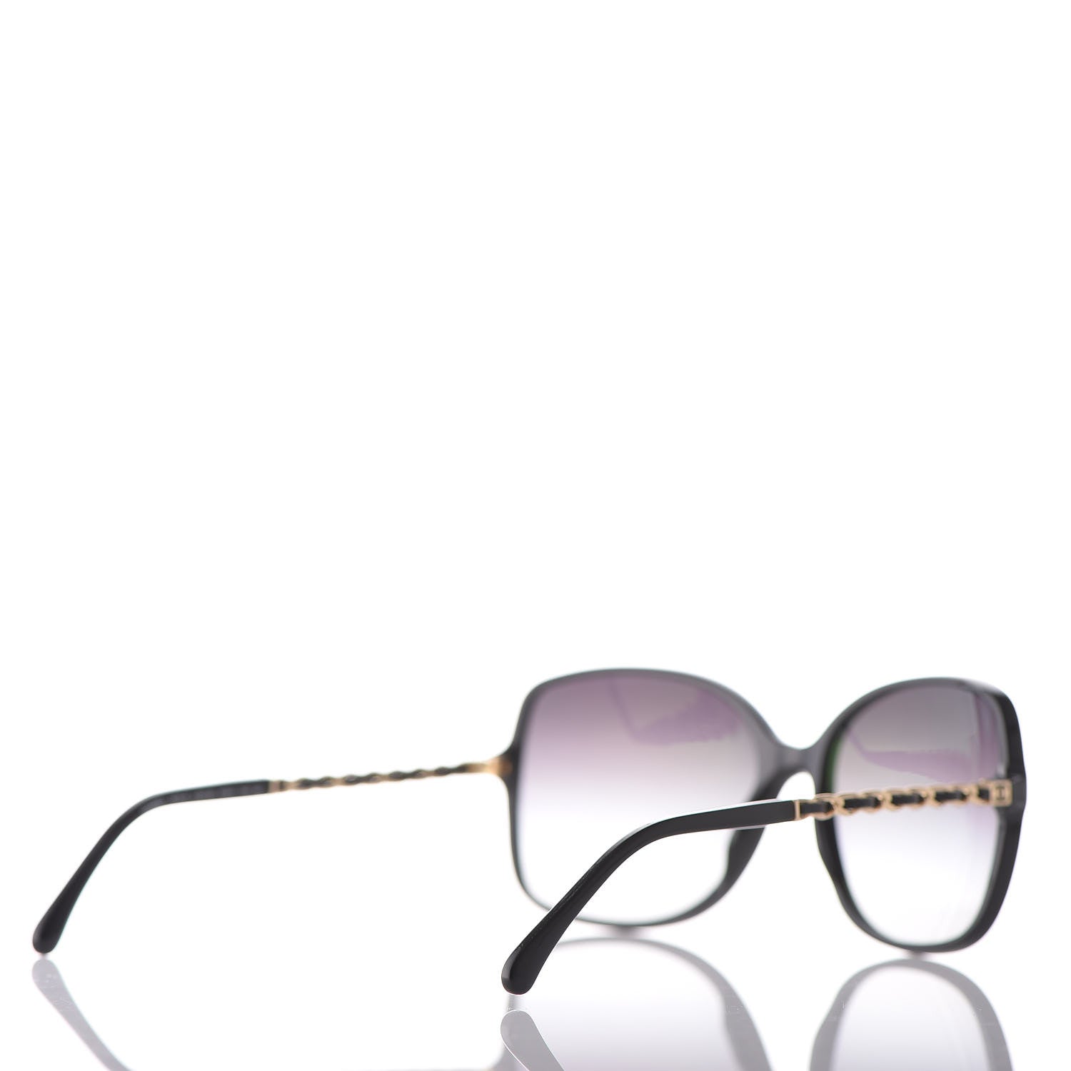 Chanel Lambskin Square Chain Sunglasses 5210-Q Black 4 of 8