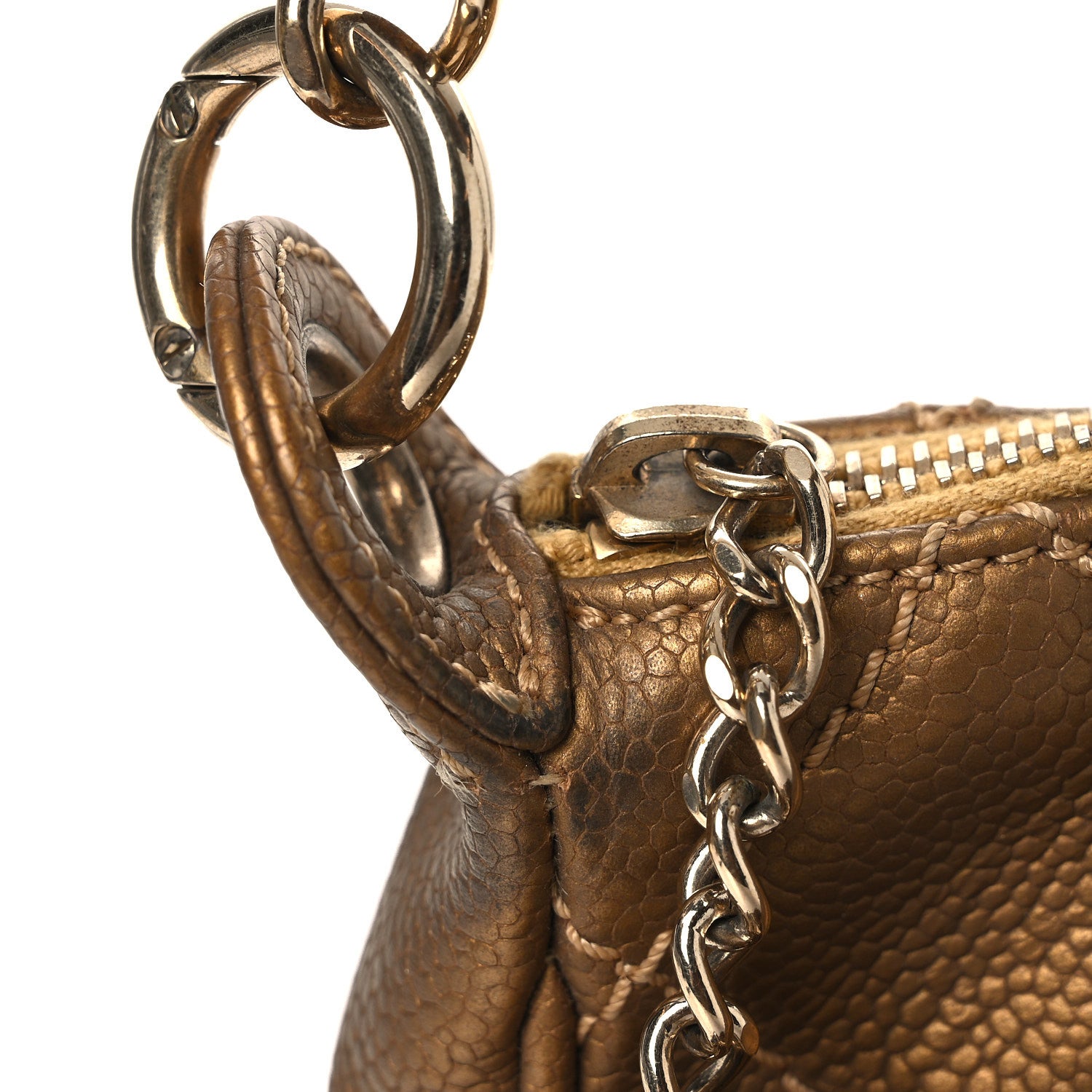 Chanel Metallic Caviar Quilted Timeless CC Shoulder Bag Gold 11 of 12