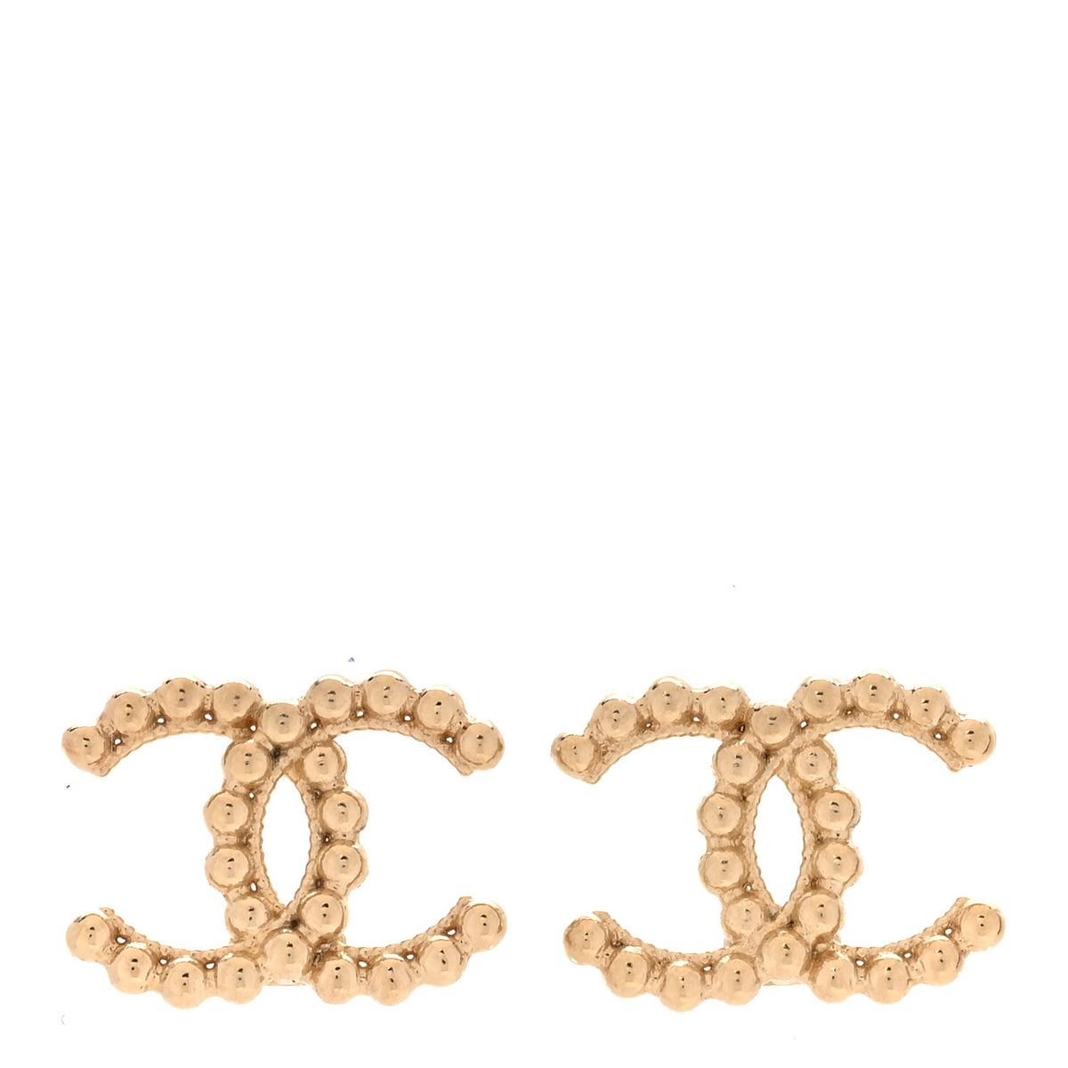 Metal Bead CC Earrings Gold