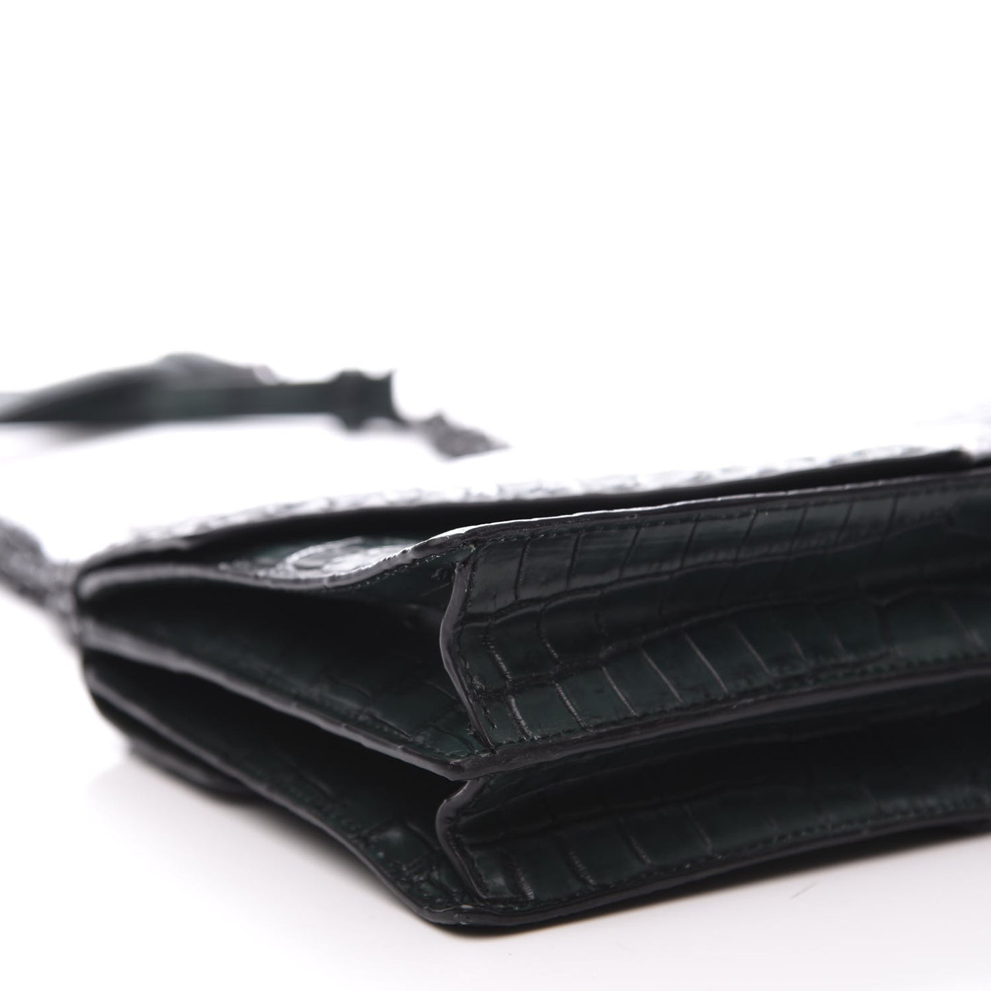 Crocodile Piano Shoulder Bag Dark Green
