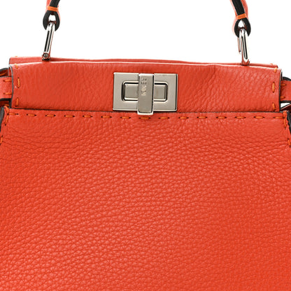 Fendi Cuoio Romano Selleria Mini Peekaboo Iconic Satchel Dark Orange 8 of 11