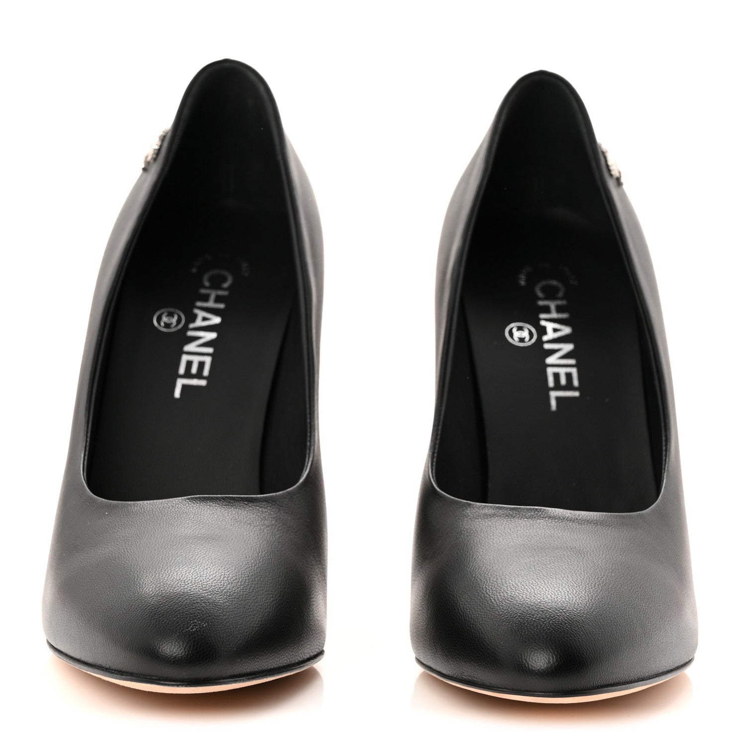 Chanel Lambskin CC Pumps 39.5 Black 3 of 10