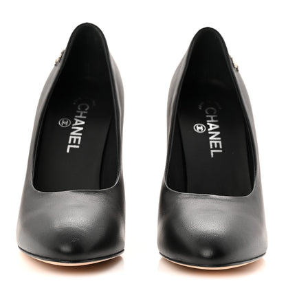 Chanel Lambskin CC Pumps 39.5 Black 3 of 10