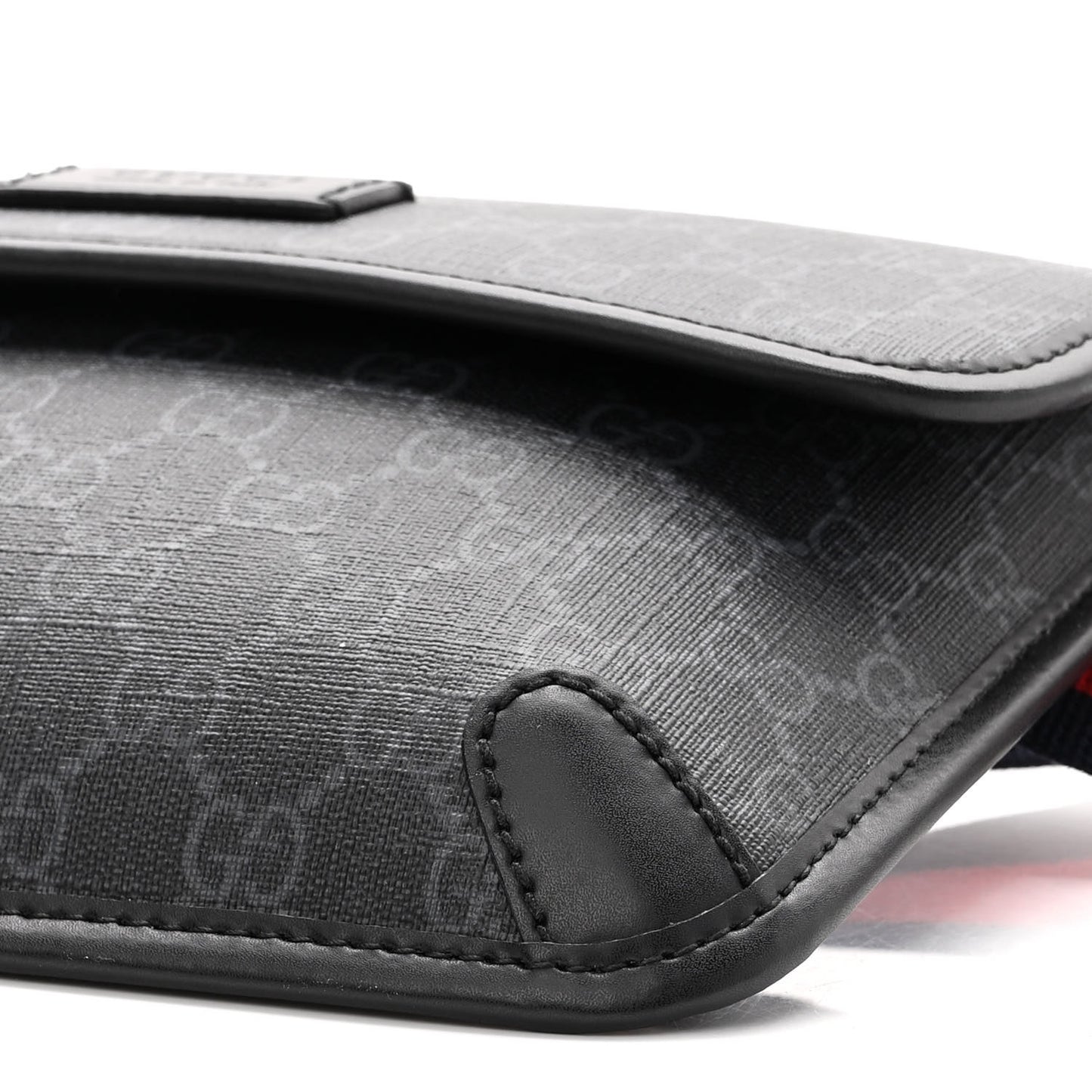 GG Supreme Monogram Web Slim Belt Bag Black Grey
