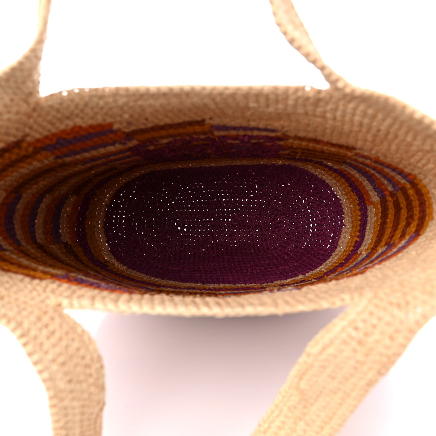 Raffia Paula's Ibiza Rainbow Slit Tote Bag Natural Multicolor