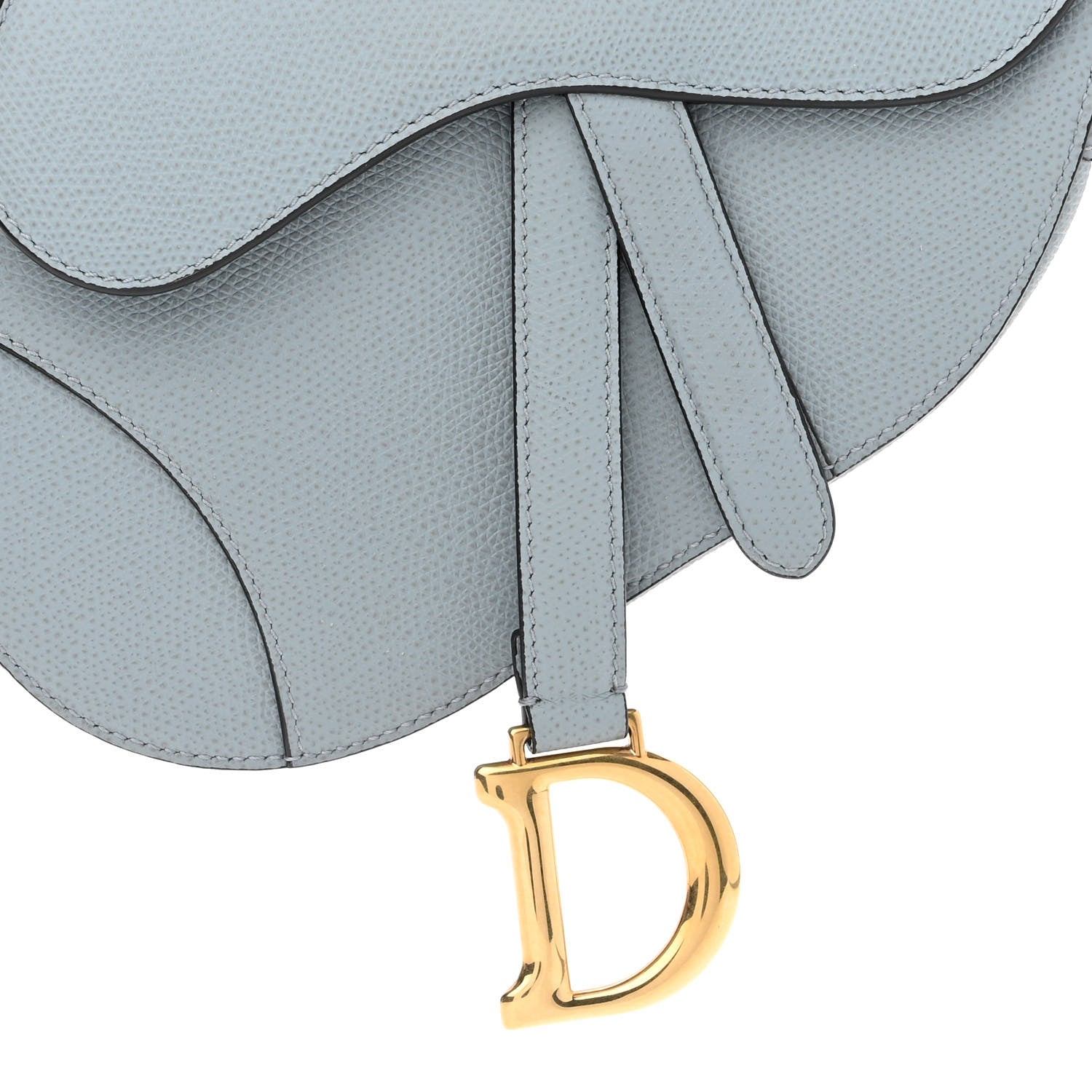 Christian Dior Grained Calfskin Mini Saddle Bag Sky Blue 11 of 11