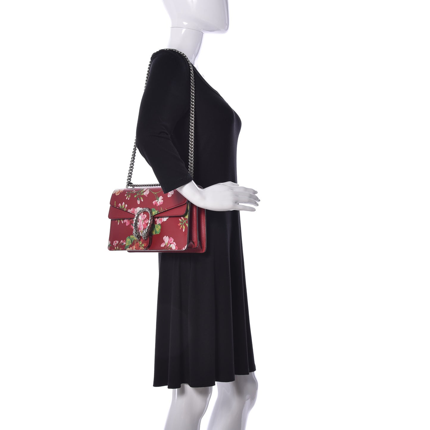 Calfskin Blooms Print Small Dionysus Shoulder Bag Romantic Cherry Multicolor