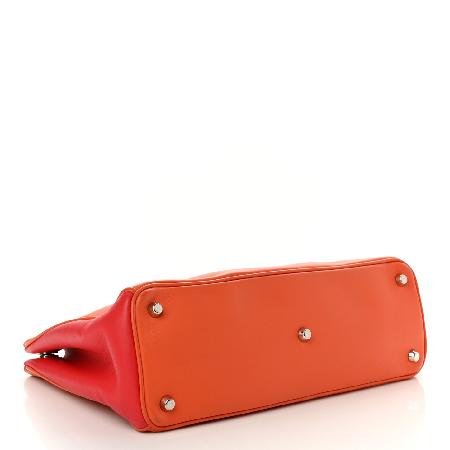 Smooth Calfskin Medium Tri-Color Diorissimo Tote Orange Fuchsia Red