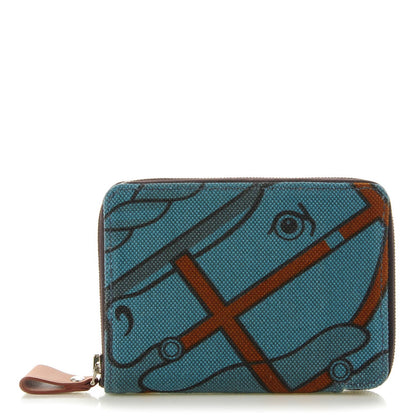 Hermes Toile Steeple PM Wallet 1 of 9