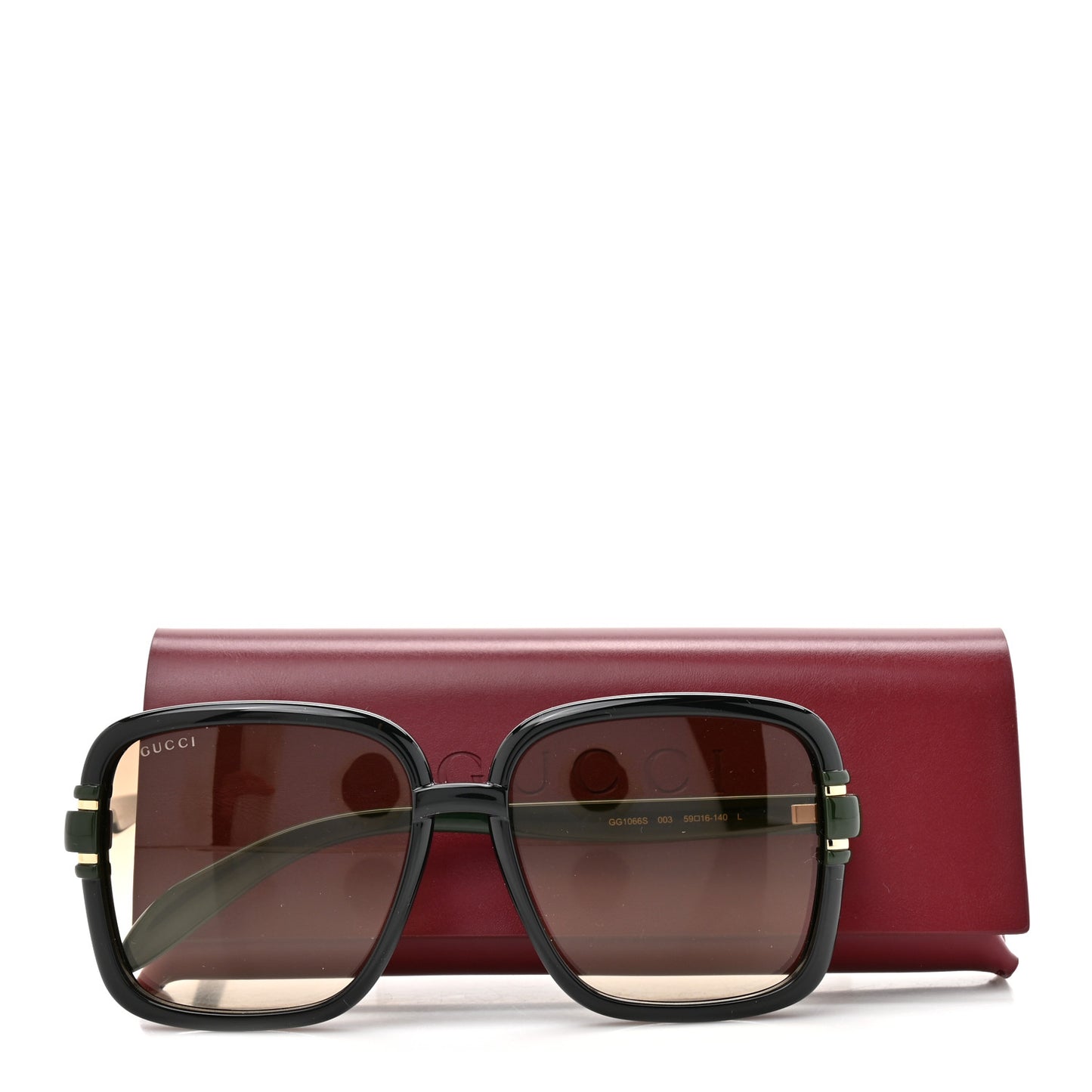 Acetate Interlocking G Square Sunglasses GG1066S Black Green