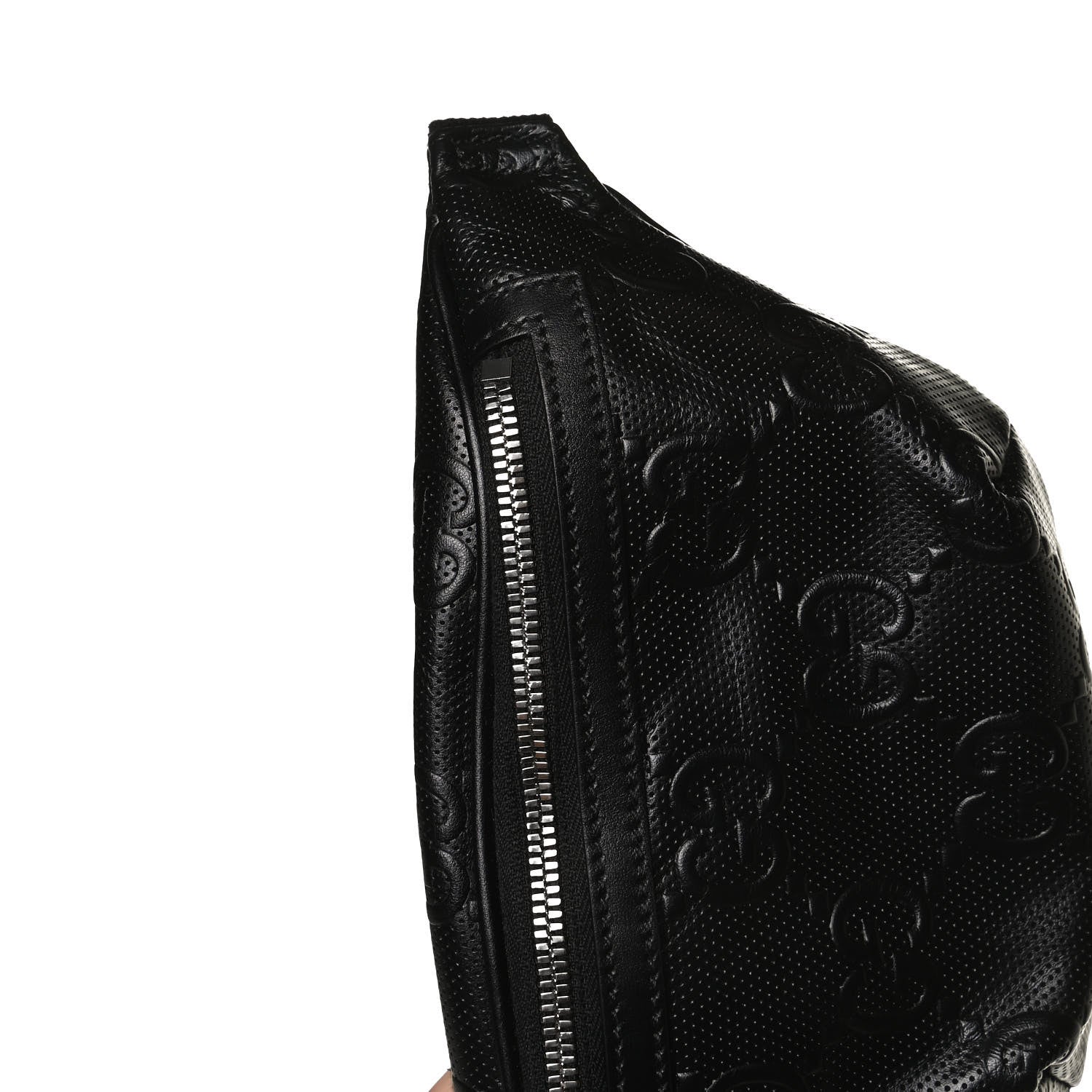 Gucci Calfskin GG Tennis Embossed Belt Bag Black 13 of 13