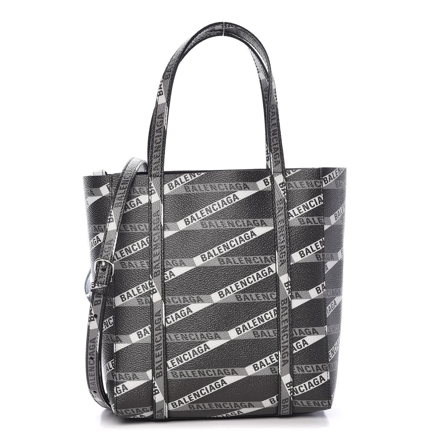 Balenciaga Coated Canvas Losange Monogram Mini Tote Black Grey 1 of 8