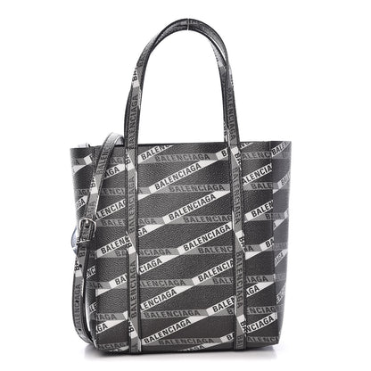 Balenciaga Coated Canvas Losange Monogram Mini Tote Black Grey 1 of 8