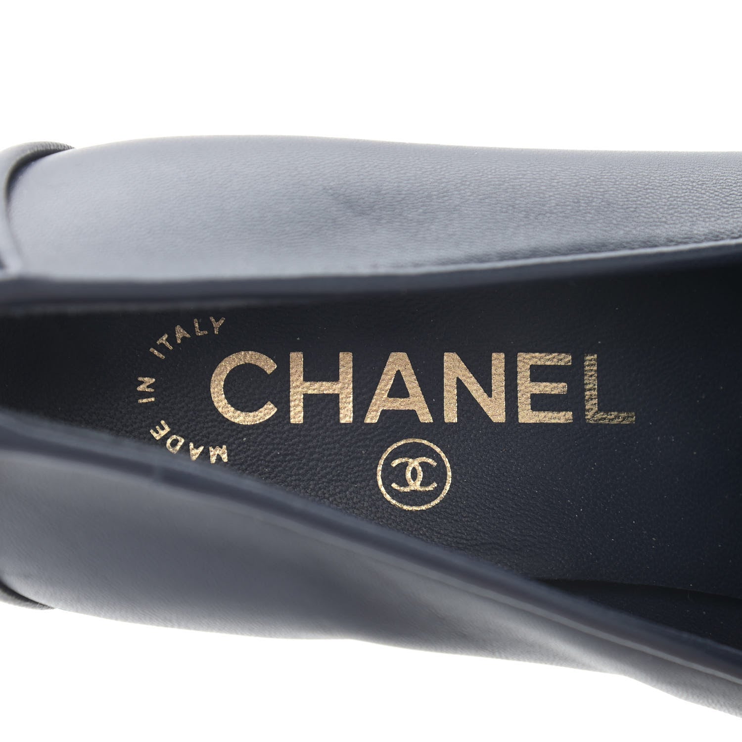 Chanel Lambskin Quilted Womens CC Loafers 37 Navy 7 of 12