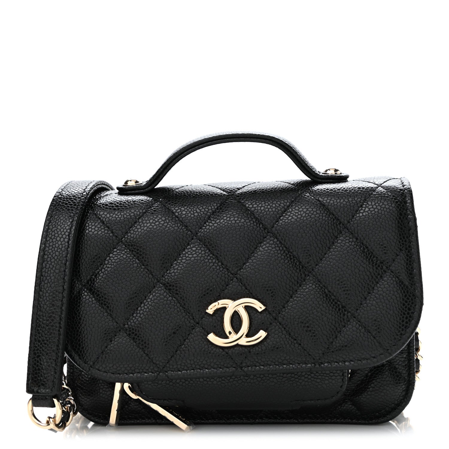 Chanel Caviar Quilted Business Affinity Clutch With Chain Black 1 of 11