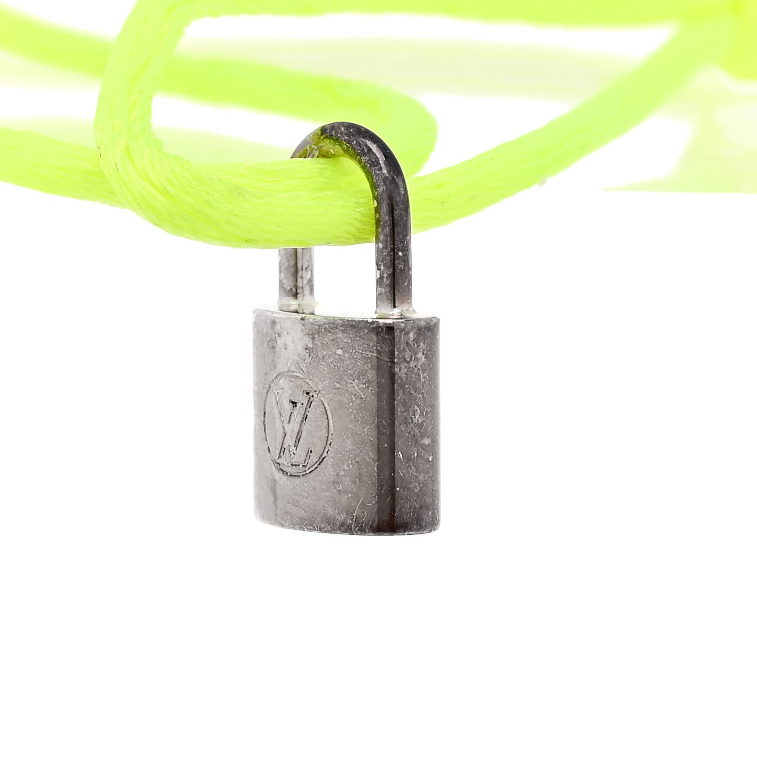 Louis Vuitton X UNICEF Sterling Silver Lockit Bracelet Neon Yellow 3 of 5