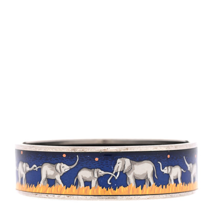 Hermes Enamel Printed Elephants Grazing Medium Bracelet 70 1 of 6