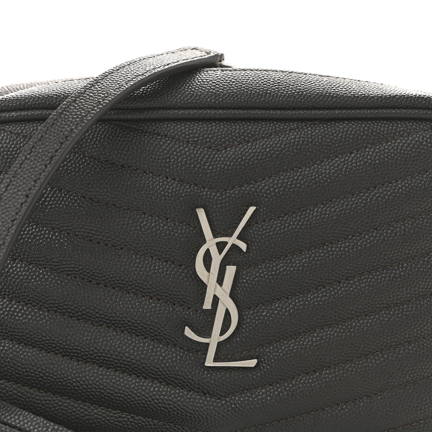 Saint Laurent Grain De Poudre Matelasse Monogram Mini Lou Camera Bag Asphalt 8 of 10