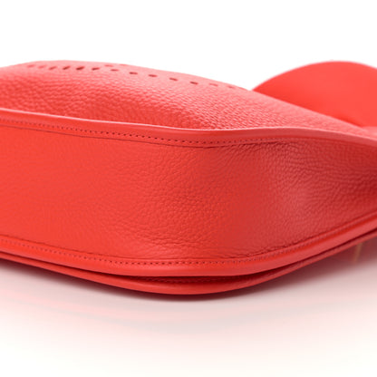 Hermes Taurillon Clemence Evelyne III PM Rouge De Coeur 10 of 11