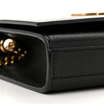 Saint Laurent Grain De Poudre Small Monogram Kate Satchel Black 9 of 11