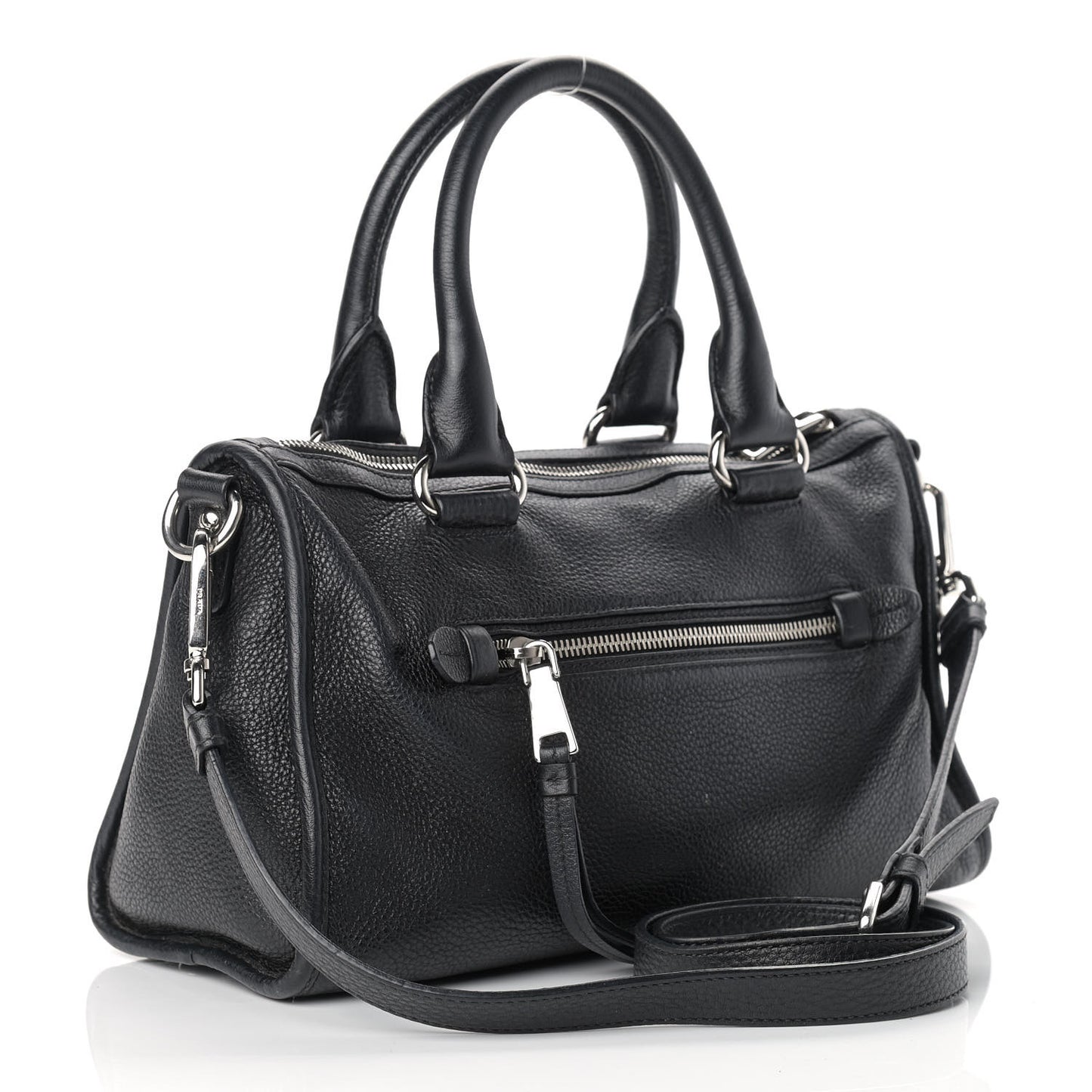 Vitello Daino Shopping Satchel Black