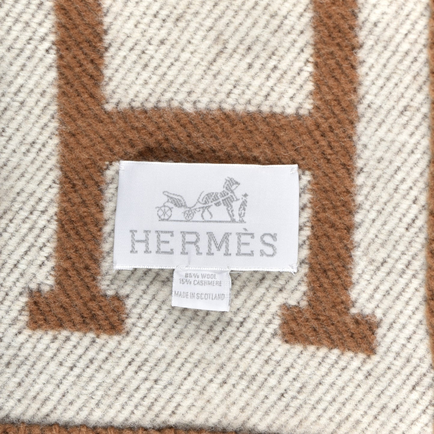 Wool Cashmere Avalon Blanket Ecru Camel