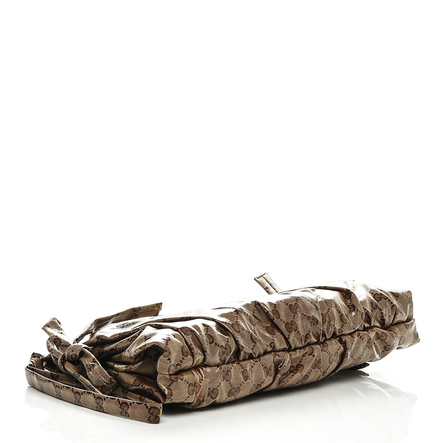 Crystal Monogram Large Hysteria Clutch Brown