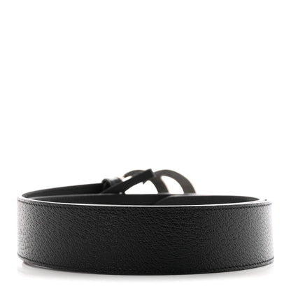 Gucci Textured Dollar Calfskin Nickel Double G 40mm Belt 85 34 Black 2 of 5