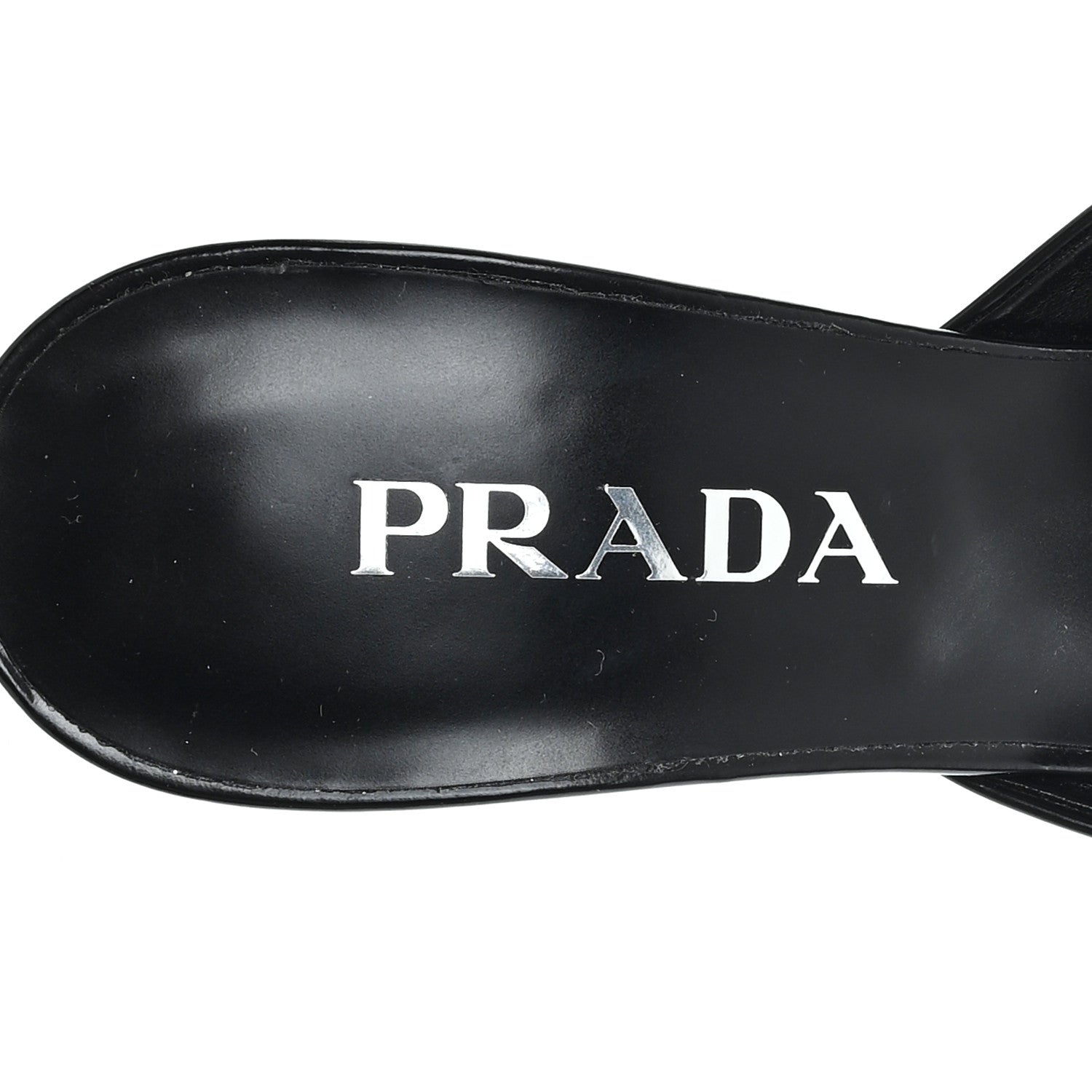 Prada Spazzolato Logo Pointed Toe 55mm Mules 37 Black 8 of 8