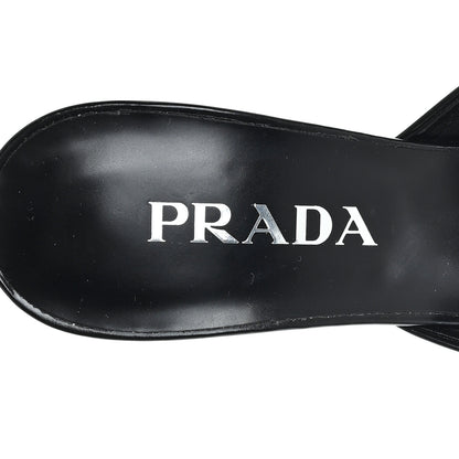 Prada Spazzolato Logo Pointed Toe 55mm Mules 37 Black 8 of 8