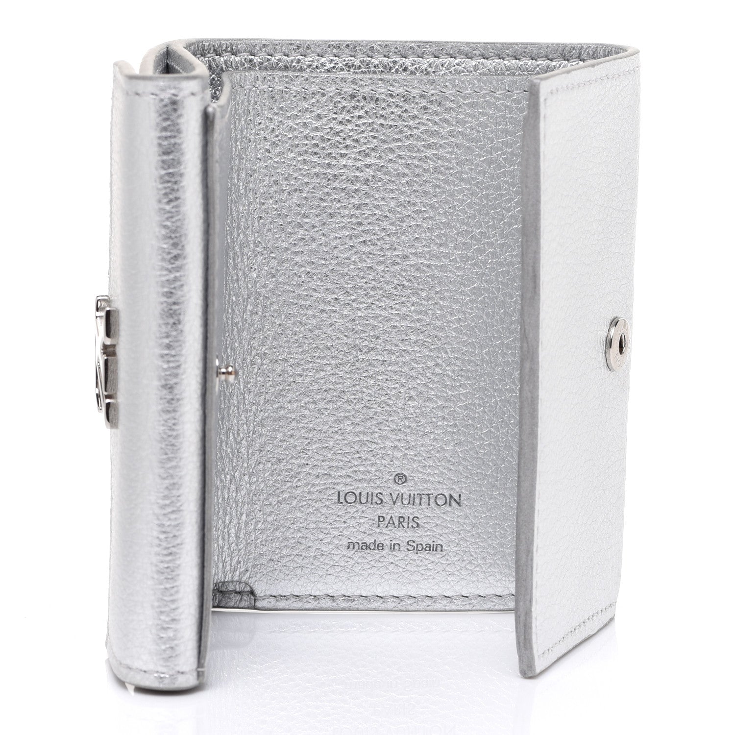 Louis Vuitton Metallic Calfskin Lockmini Wallet Silver 5 of 6