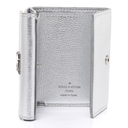 Louis Vuitton Metallic Calfskin Lockmini Wallet Silver 5 of 6