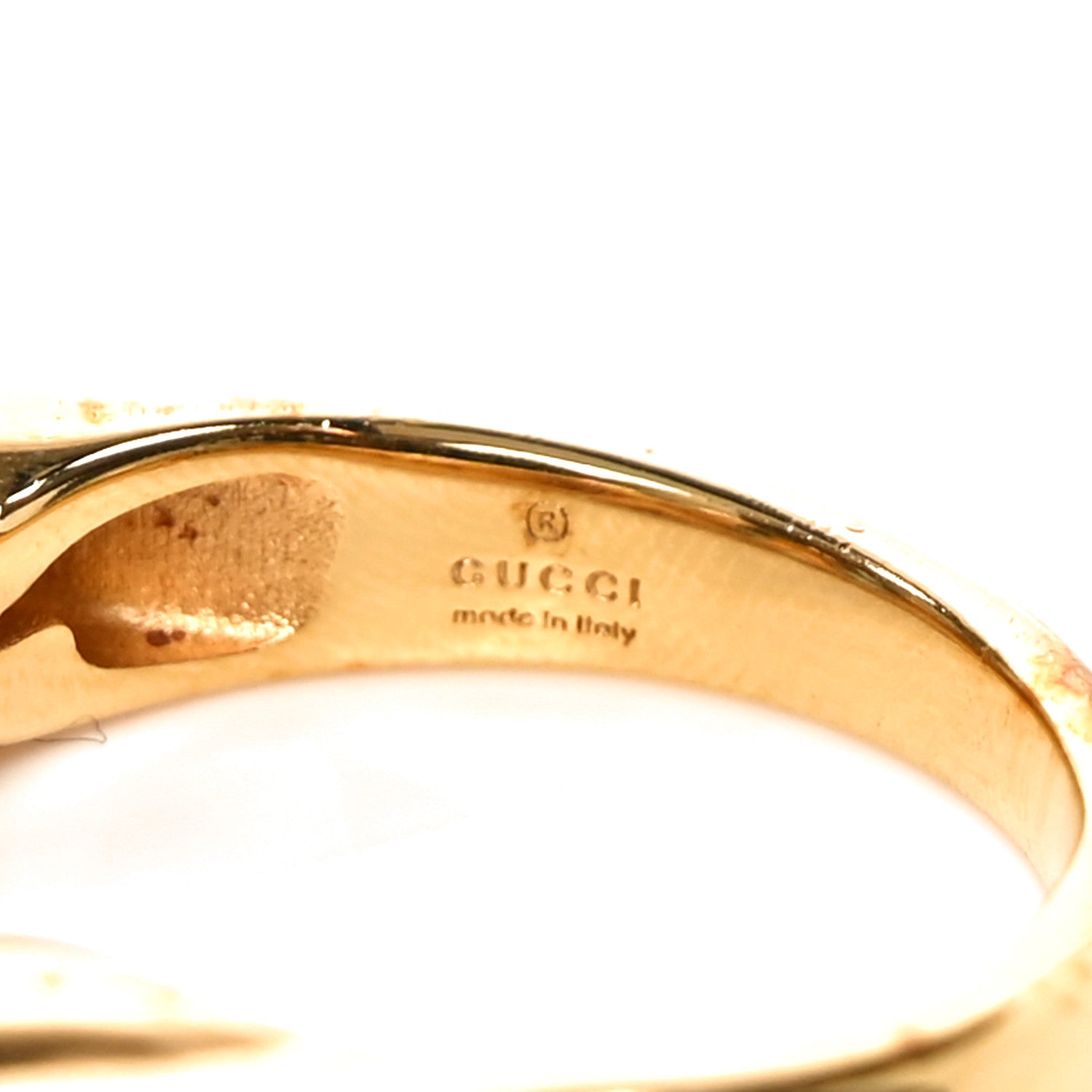 Gucci Brass Crystal Logo Letter Ring S Gold 1858594 – FASHIONPHILE