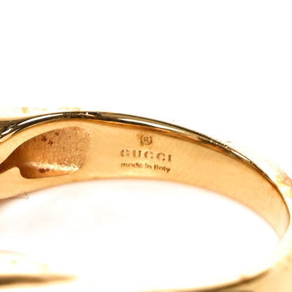 Gucci Brass Crystal Logo Letter Ring S Gold 4 of 6