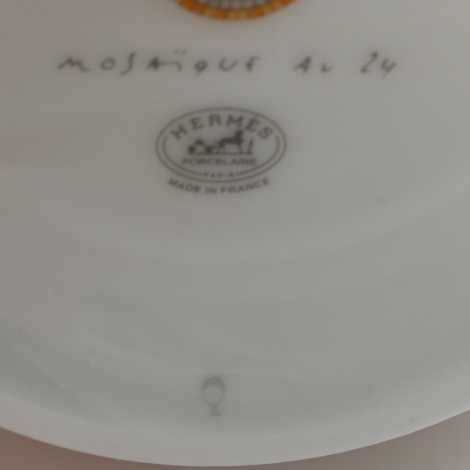 Hermes Porcelain Mosaique Au 24 Gold Tea Cup And Saucer Set Of 2 7 of 11