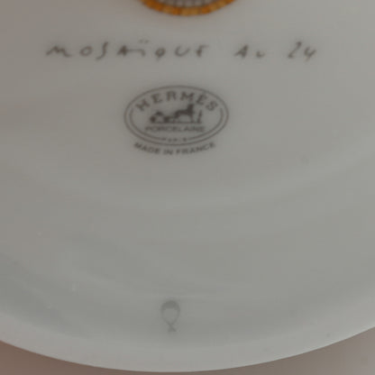Hermes Porcelain Mosaique Au 24 Gold Tea Cup And Saucer Set Of 2 7 of 11