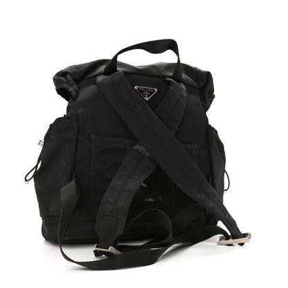 Prada Technical Nylon Saffiano Double Buckle Backpack Black 2 of 9