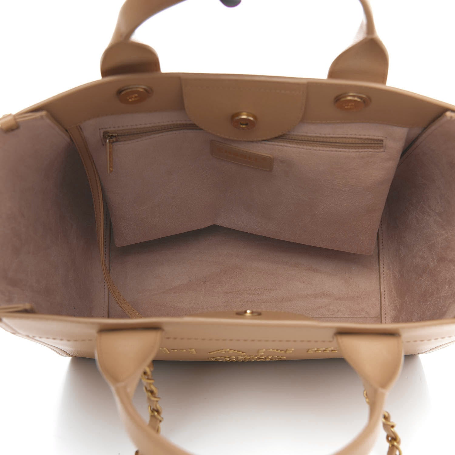 Chanel Caviar Small Studded Deauville Tote Beige 6 of 14