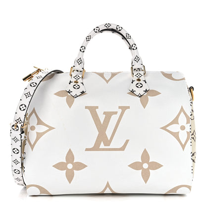 Louis Vuitton Monogram Giant Speedy Bandouliere 30 Kaki Beige 1 of 11