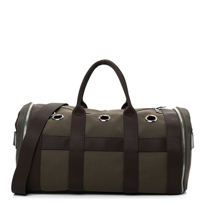 Hermes Fabric Carrying Dog Bag Kaki Feu 1 of 9