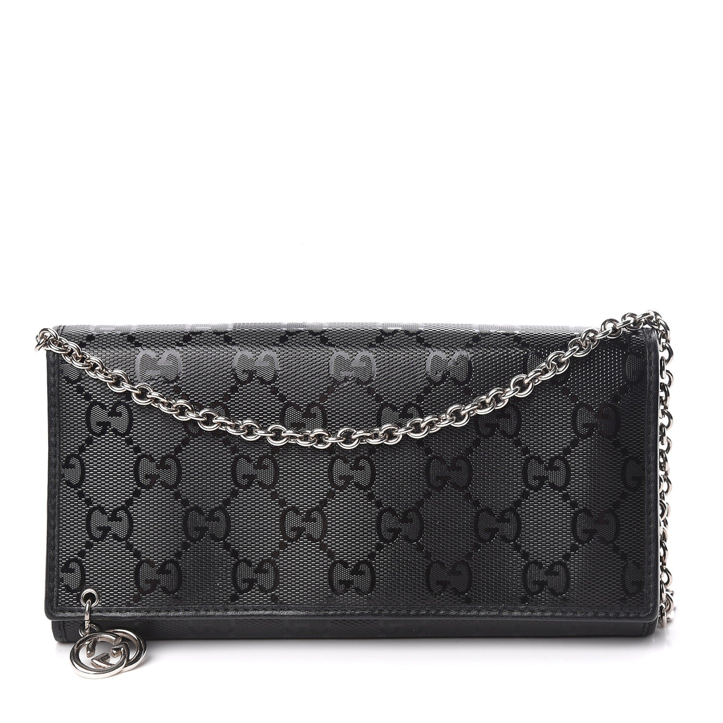 Imprime Monogram GG Pierce Chain Clutch Wallet Black