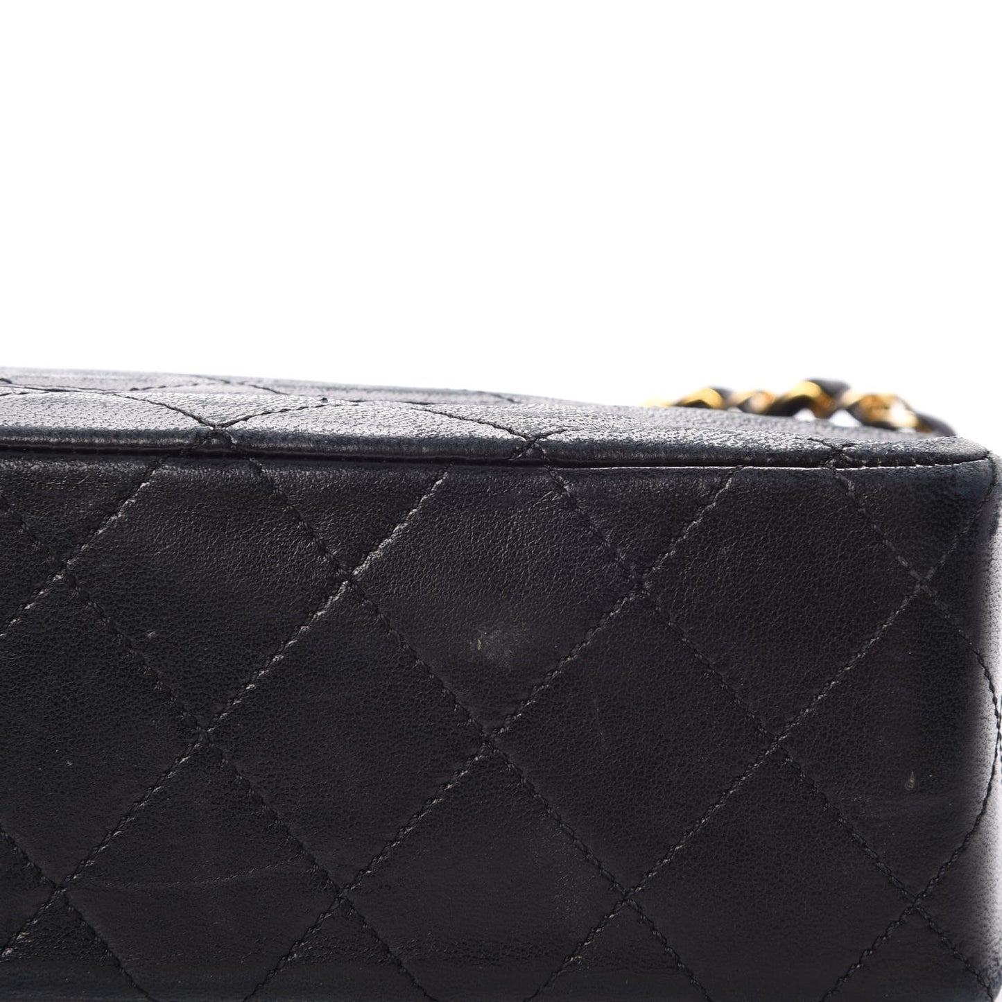 Lambskin Quilted Medium Double Flap Black