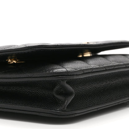 Chanel Caviar Quilted Crystal CC Wallet On Chain WOC Black 10 of 12