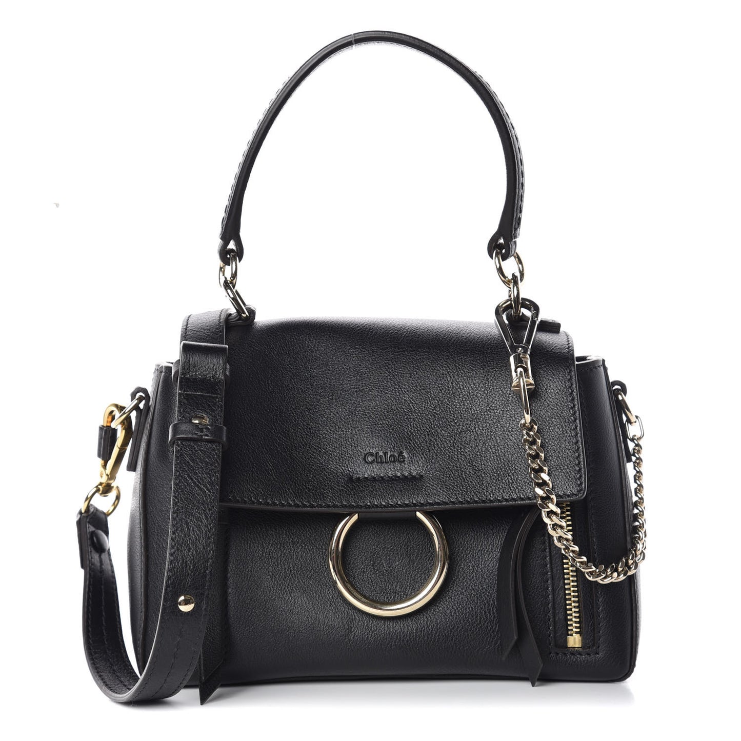 Calfskin Mini Faye Day Shoulder Bag Black