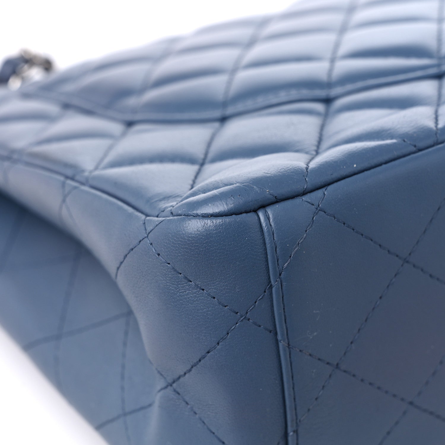 Chanel Lambskin Quilted Maxi Double Flap Blue 10 of 21
