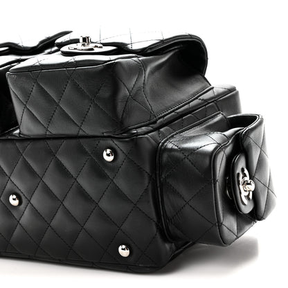 Chanel Calfskin Quilted Small Cambon Multipocket Reporter Black White 10 of 10